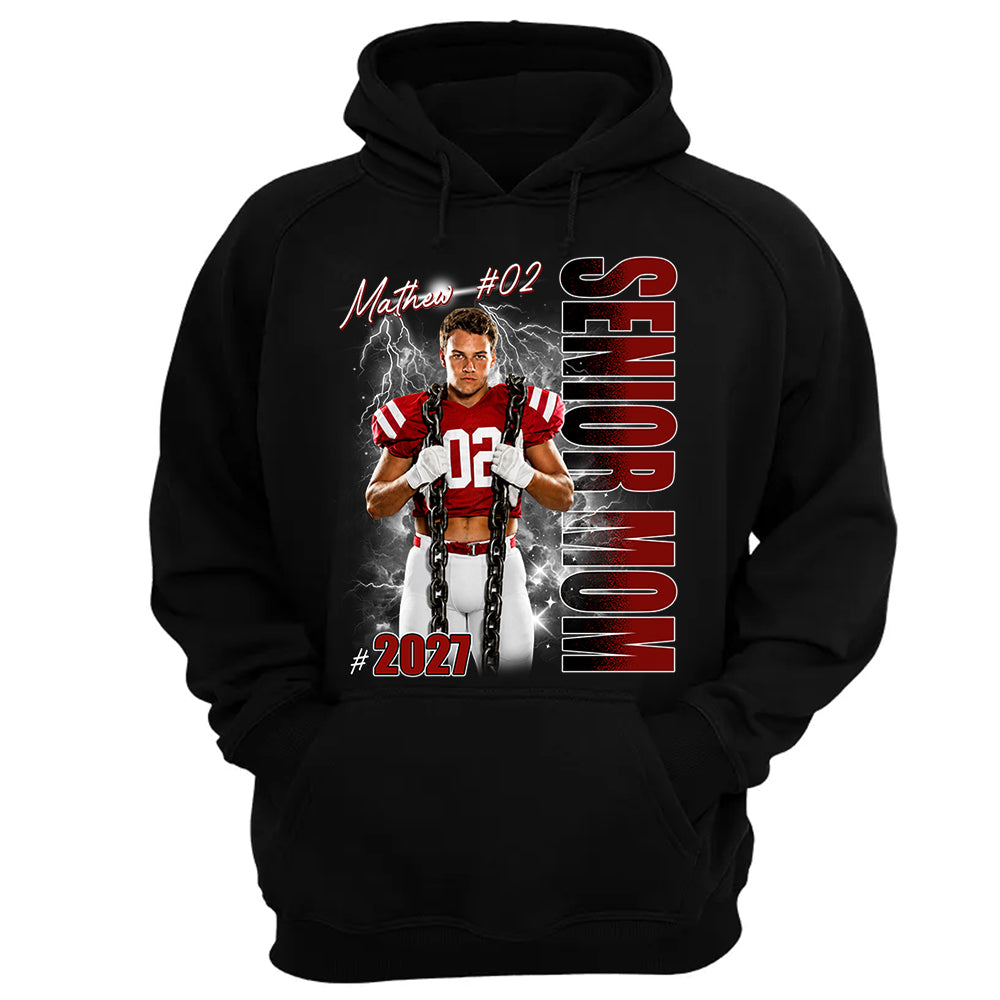Personalized Senior Mom Shirt, Custom Photo Sports Mom Shirt For Game Day Shirt T1807 T24