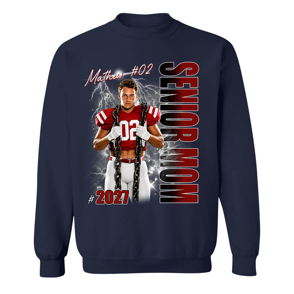 Personalized Senior Mom Shirt, Custom Photo Sports Mom Shirt For Game Day Shirt T1807 T24