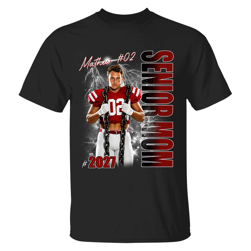 Personalized Senior Mom Shirt, Custom Photo Sports Mom Shirt For Game Day Shirt T1807 T24