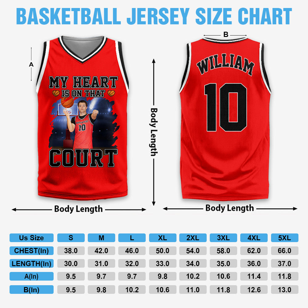 Custom My Heart Is On That Court Basketball Jersey Gift For Basketball Lovers - Personalized Gift For Basketball Player New Na02 Li29