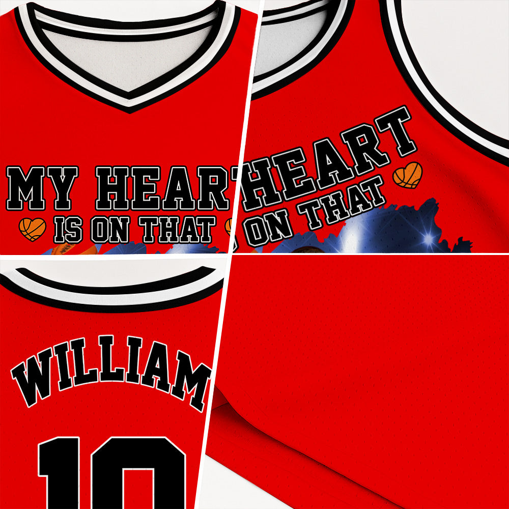 Custom My Heart Is On That Court Basketball Jersey Gift For Basketball Lovers - Personalized Gift For Basketball Player New Na02 Li29