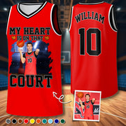 Custom My Heart Is On That Court Basketball Jersey Gift For Basketball Lovers - Personalized Gift For Basketball Player New Na02 Li29