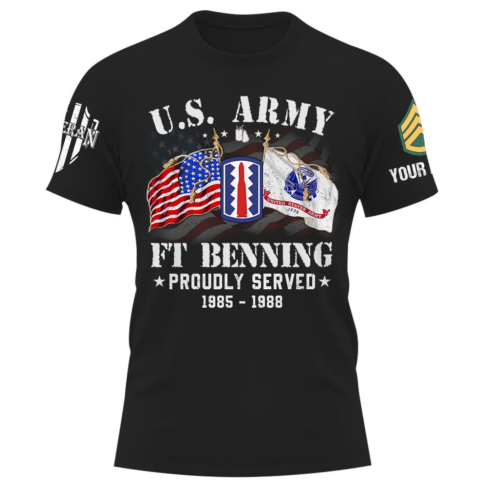 Personalized Shirt US Military Custom Military Base All Branches Proudly Served Shirt K1702