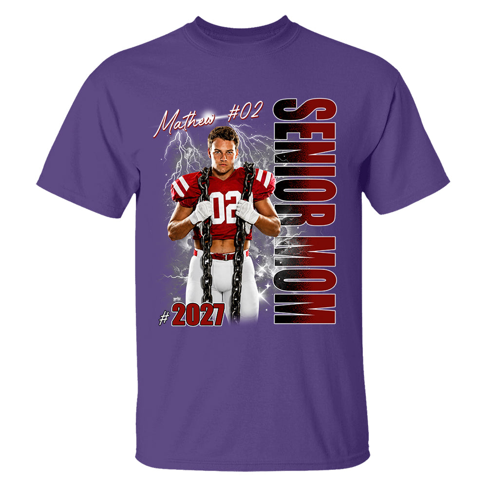 Personalized Senior Mom Shirt, Custom Photo Sports Mom Shirt For Game Day Shirt T1807 T24