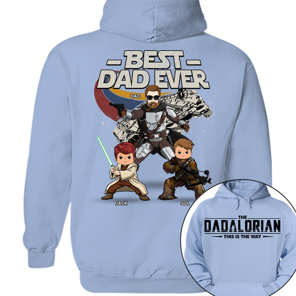The Dadalorian - Best Dad Ever - Personalized Shirt Gift For Dad Mom Custom Nickname With Kids Na02 Hv01
