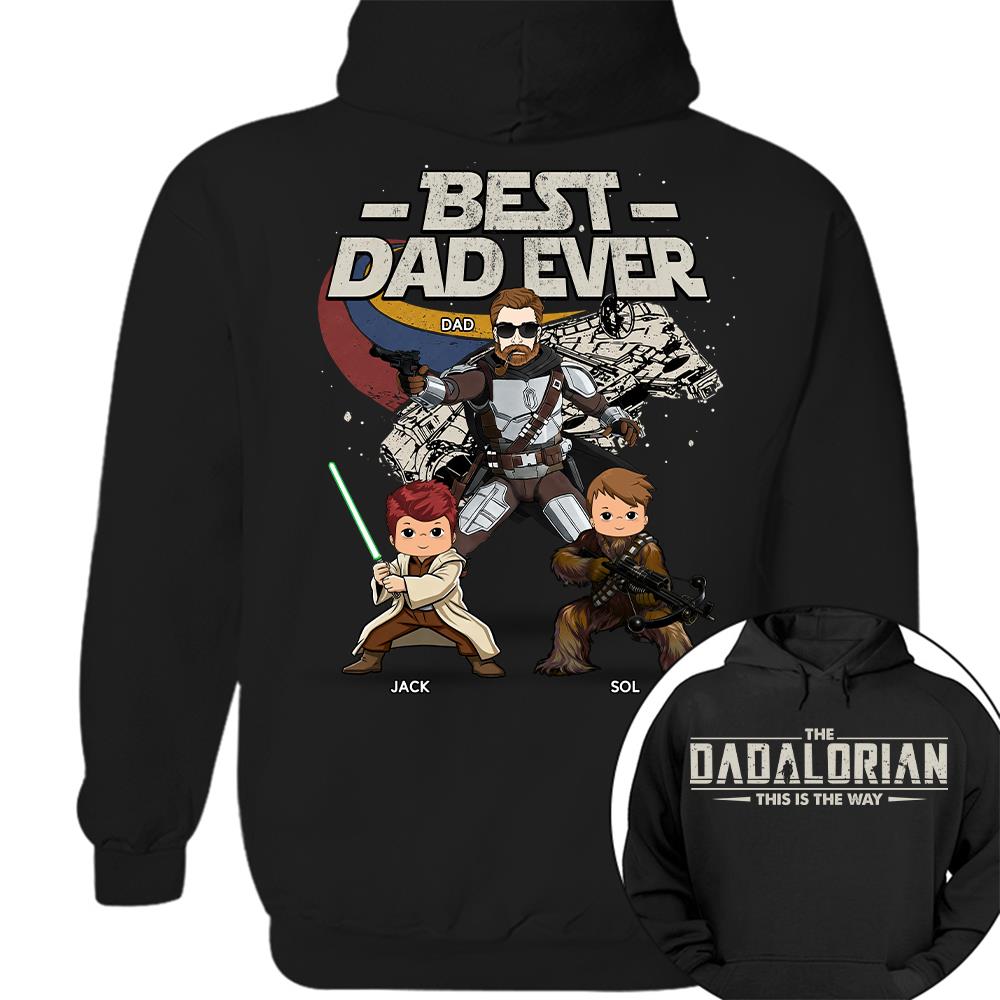 The Dadalorian - Best Dad Ever - Personalized Shirt Gift For Dad Mom Custom Nickname With Kids Na02 Hv01