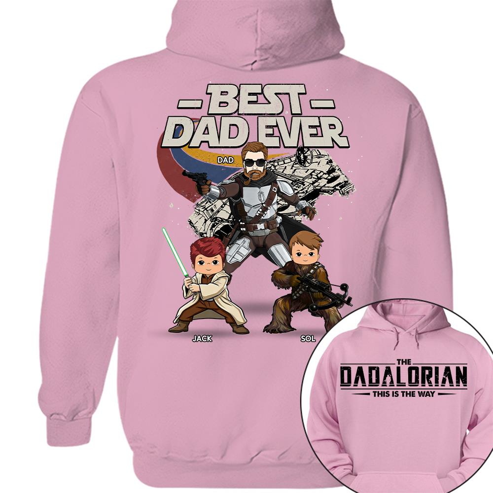 The Dadalorian - Best Dad Ever - Personalized Shirt Gift For Dad Mom Custom Nickname With Kids Na02 Hv01