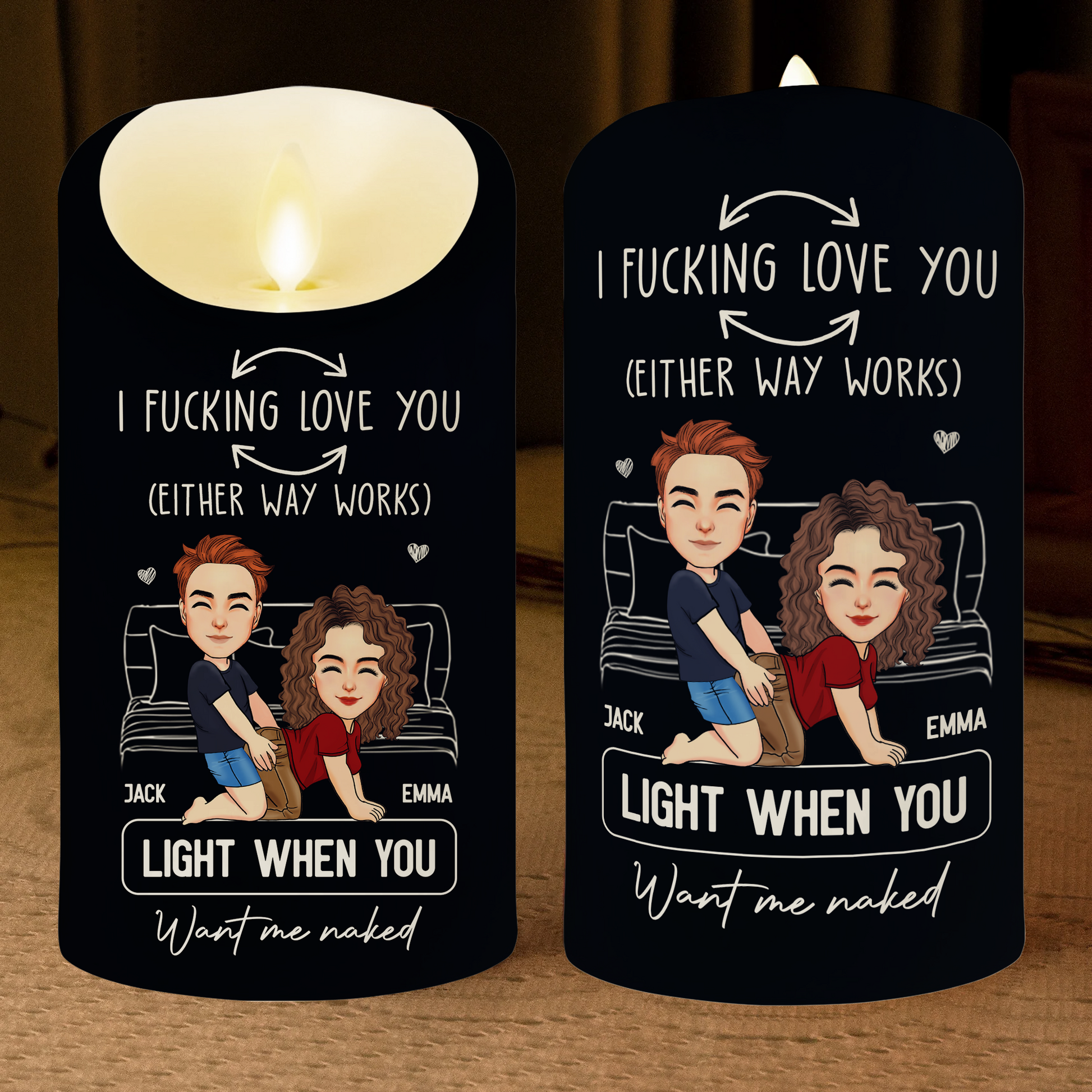 Led Candle Fck Love You Light When You Want Me Naked - Personalized LED Candle Pa00