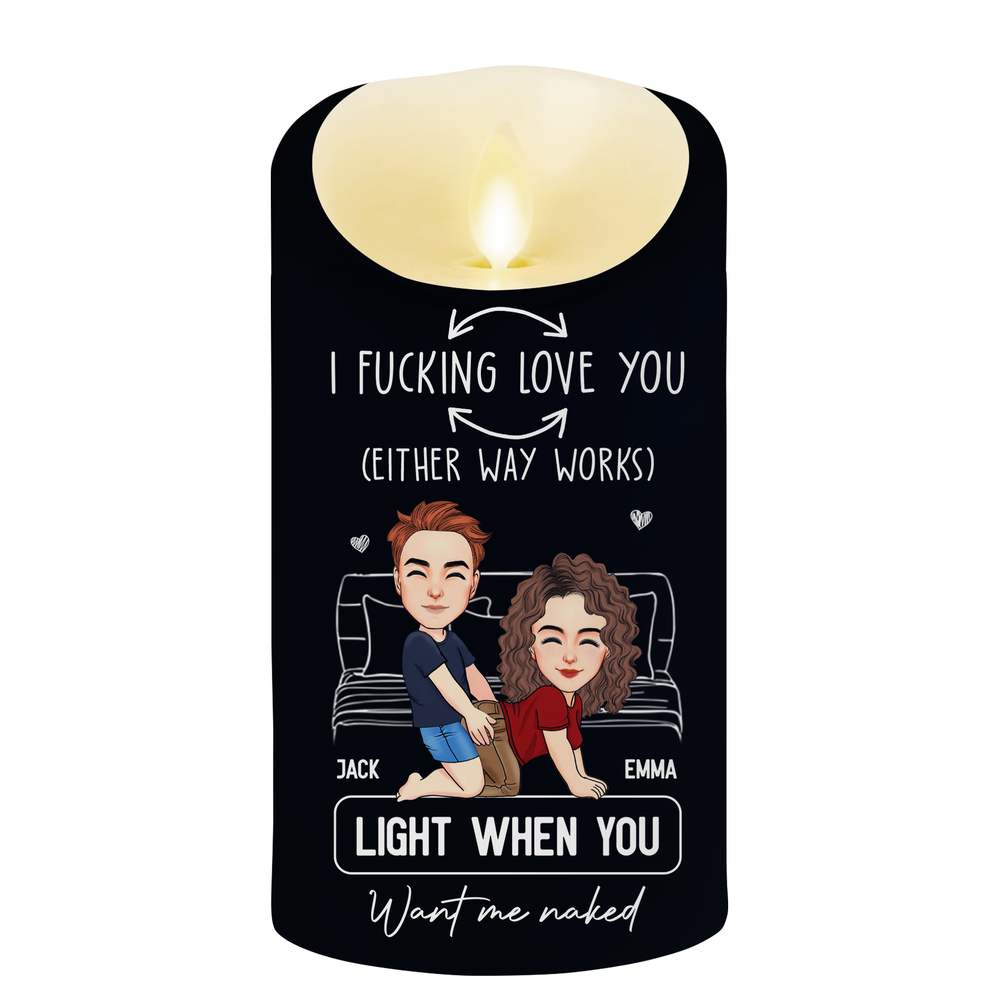 Led Candle Fck Love You Light When You Want Me Naked - Personalized LED Candle Pa00
