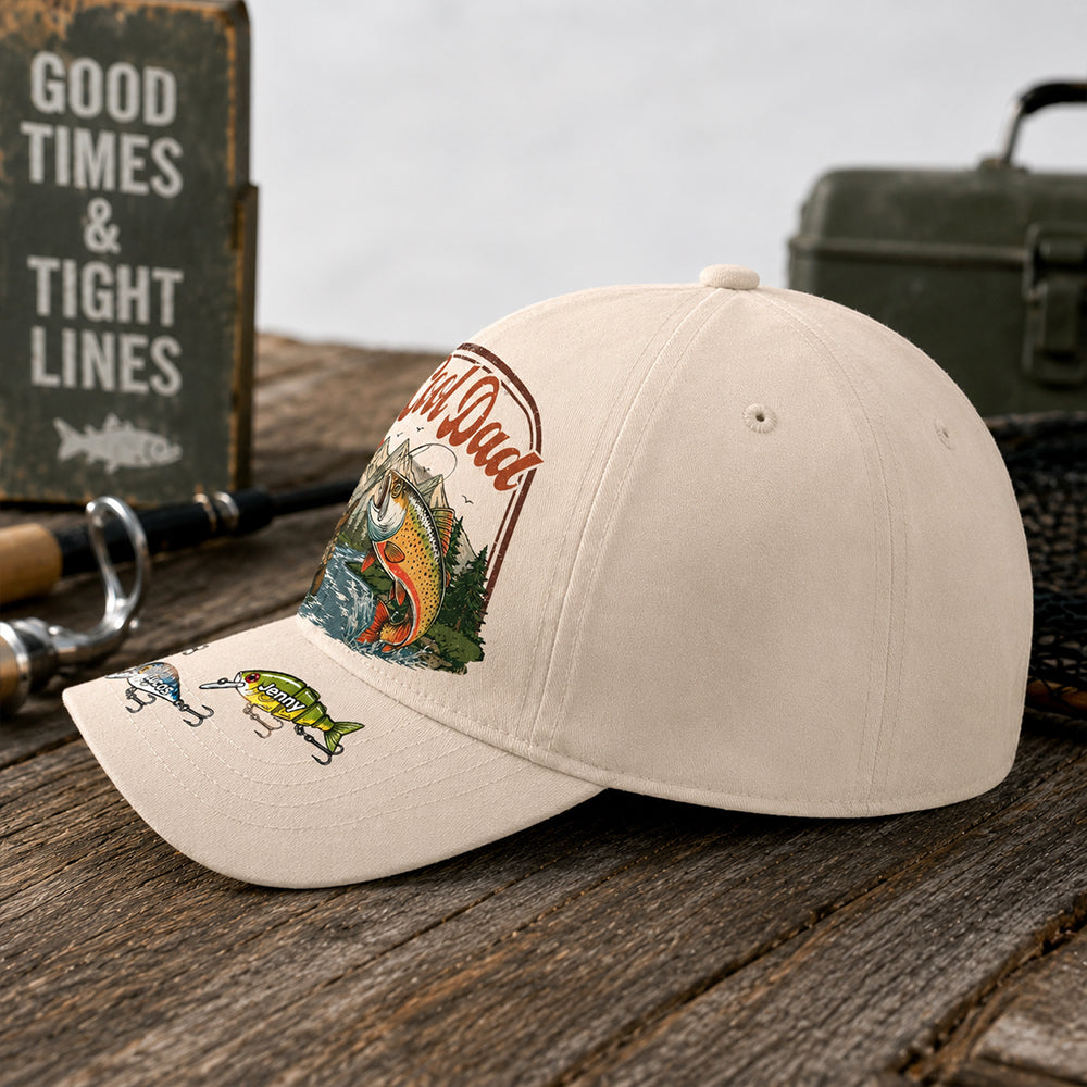 Reel Cool Dad Cap, Personalized Vintage Retro Fishing Cap, Gift For Fathers Day, Gift For Dad Husband Grandpa MI209 Hv01
