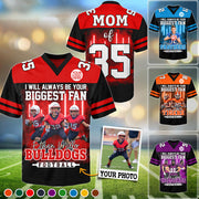I Will Always Be Your Biggest Fan, Custom Photo Football Game Day Football Jersey, Personalized Gift For Football Player Na02 Do99