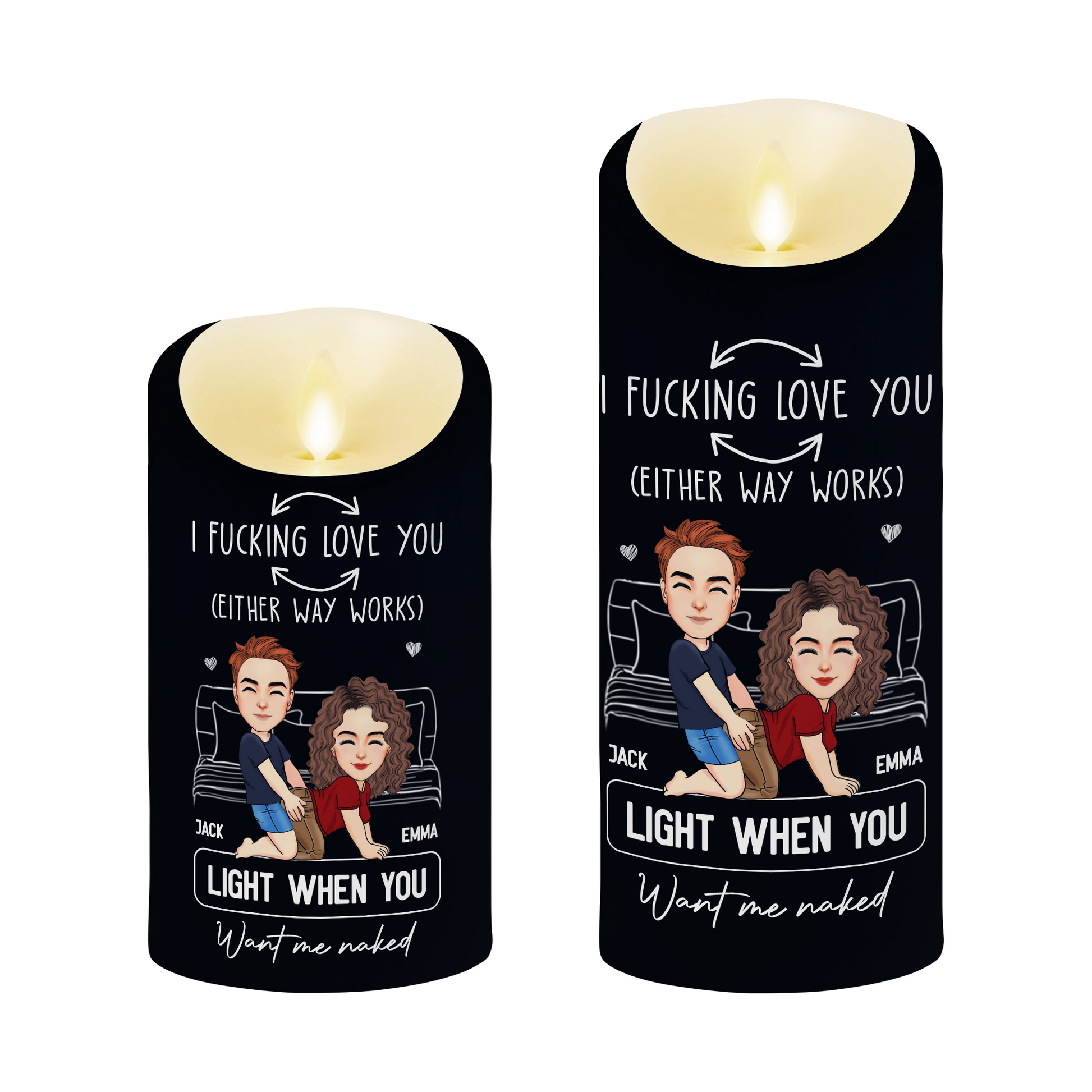 Led Candle Fck Love You Light When You Want Me Naked - Personalized LED Candle Pa00