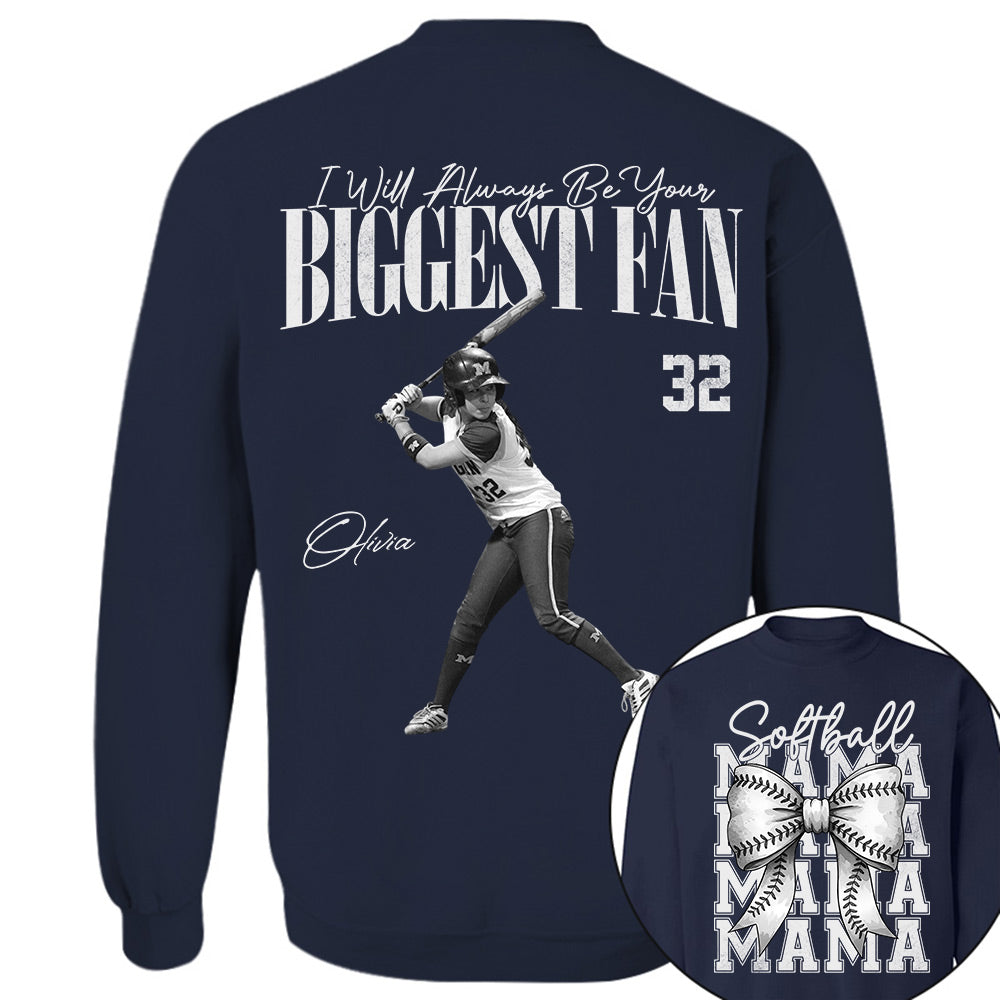 I'll Always Be Your Biggest Fan, Softball Mama Shirt, Personalized Softball Shirt, Gift For Softball Lover T1807 Li29