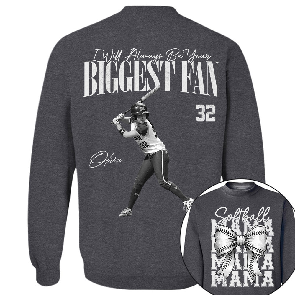 I'll Always Be Your Biggest Fan, Softball Mama Shirt, Personalized Softball Shirt, Gift For Softball Lover T1807 Li29