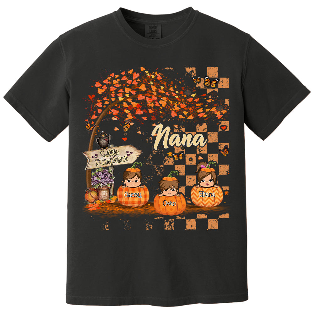 Personalized Grandma's Little Pumpkin Autumn Shirt Pt99