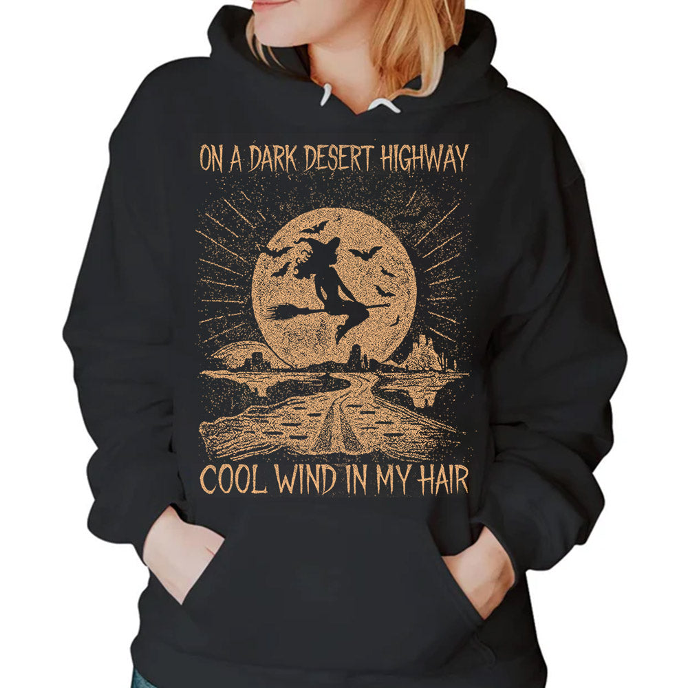 On A Dark Desert Highway Cool Wind In My Hair Road And Moon Bleach Style Shirts Li29