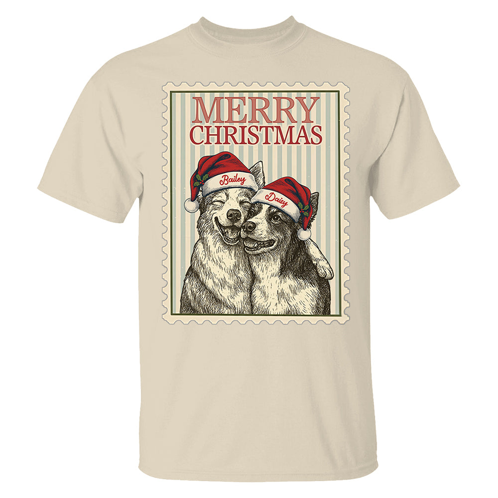 Merry Christmas Custom Dog Photo Shirt Gift For Pet Lovers T1807