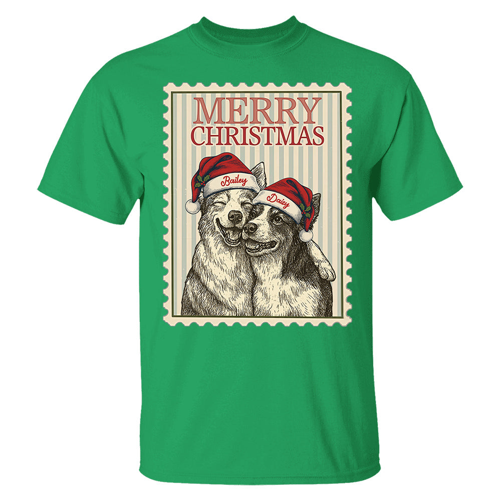 Merry Christmas Custom Dog Photo Shirt Gift For Pet Lovers T1807