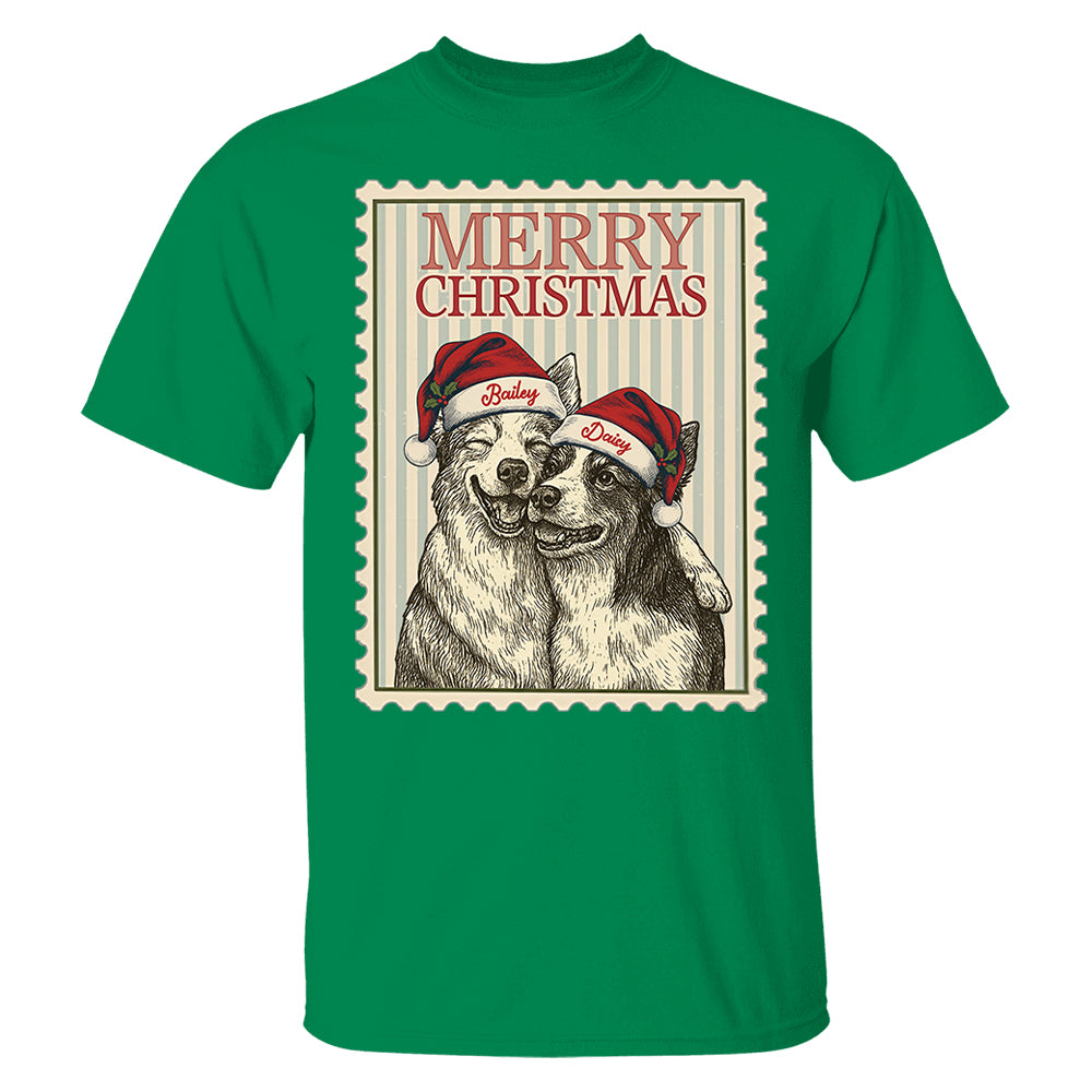 Merry Christmas Custom Dog Photo Shirt Gift For Pet Lovers T1807