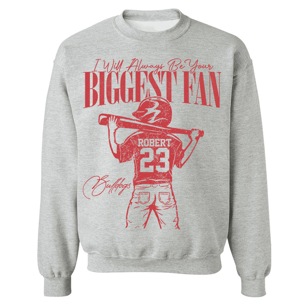 I'll Always Be Your Biggest Fan - Personalized Mascot, Name & Number Baseball Player A2110