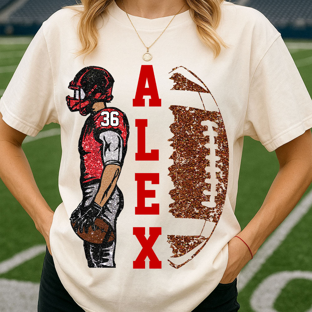 Personalized Football Shirt - Matching Football Player Tee - Adult Youth Team Name - Sports Cheerleader Shirts - Matching Fan Outfits Nh00