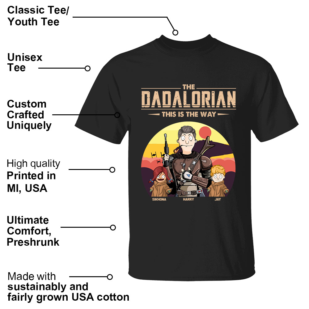 The Dadalorian This Is The Way - Tatooine Background With Kids Personalized Shirt Pt99