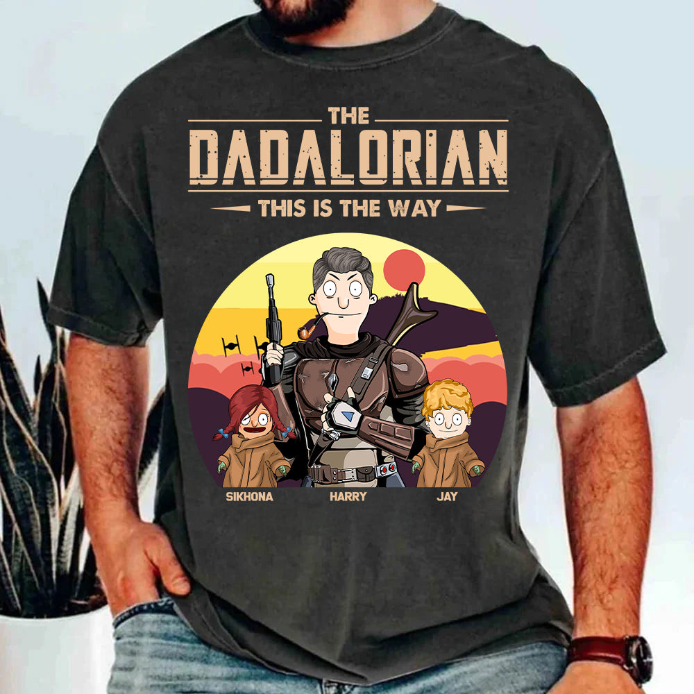 The Dadalorian This Is The Way - Tatooine Background With Kids Personalized Shirt Pt99