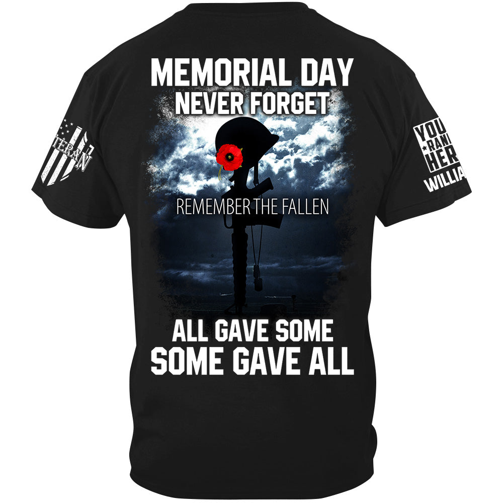 Custom All Branches Shirt Memorial Day Never Forget All Gave Some Some Gave All Shirt For Veteran H2511