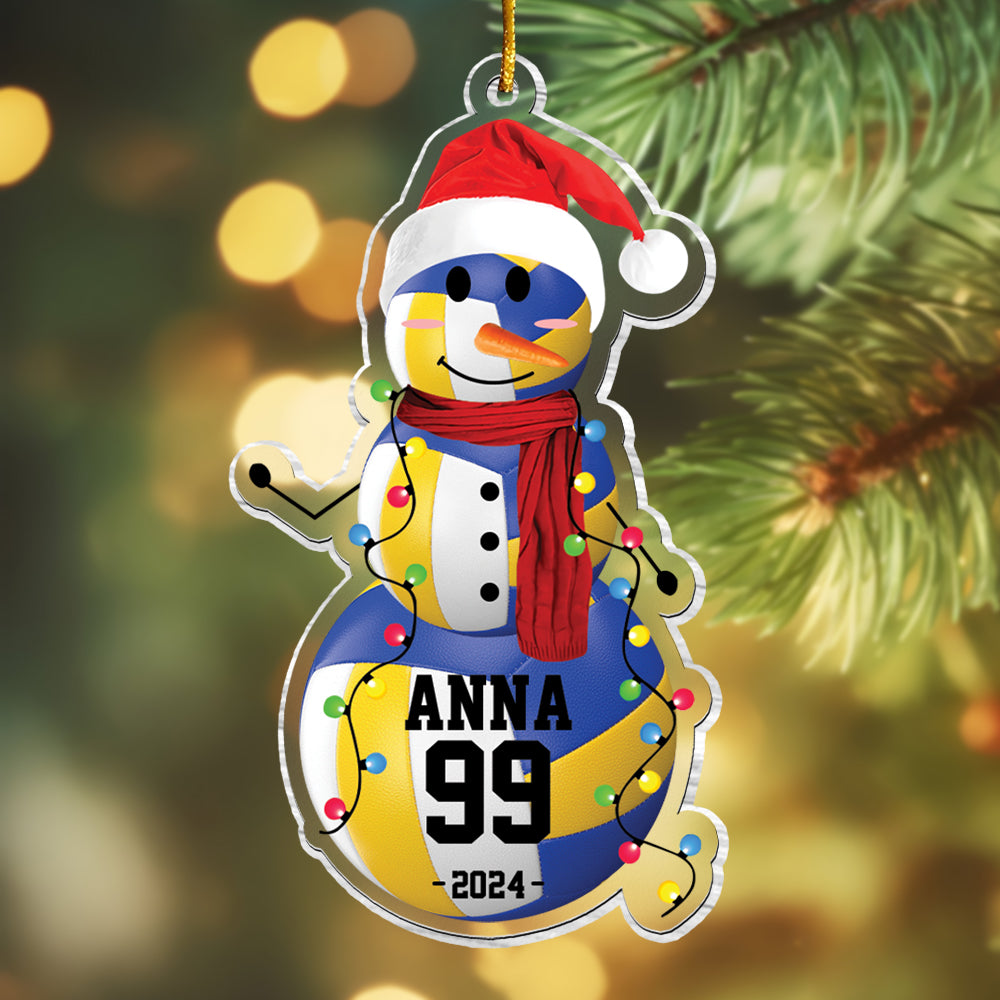 Volleyball Snowman - Gifts For Players, Team, Boys - Personalized Acrylic Ornament Tu20