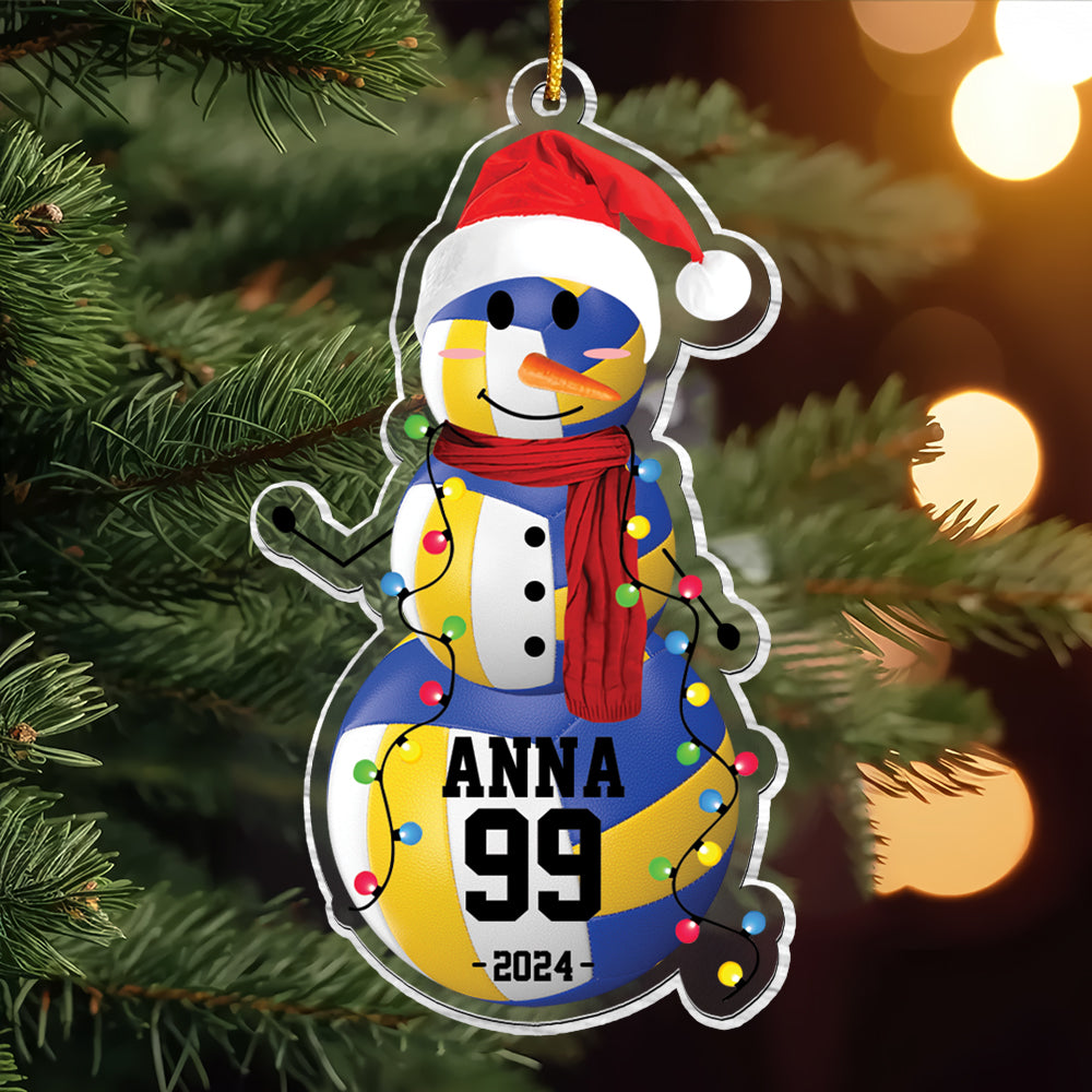 Volleyball Snowman - Gifts For Players, Team, Boys - Personalized Acrylic Ornament Tu20
