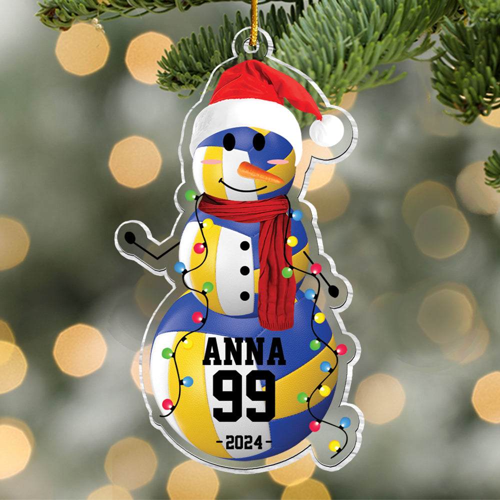 Volleyball Snowman - Gifts For Players, Team, Boys - Personalized Acrylic Ornament Tu20