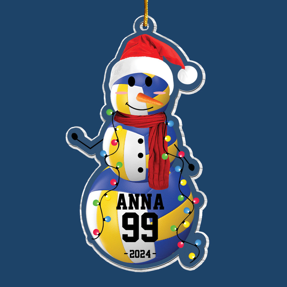 Volleyball Snowman - Gifts For Players, Team, Boys - Personalized Acrylic Ornament Tu20