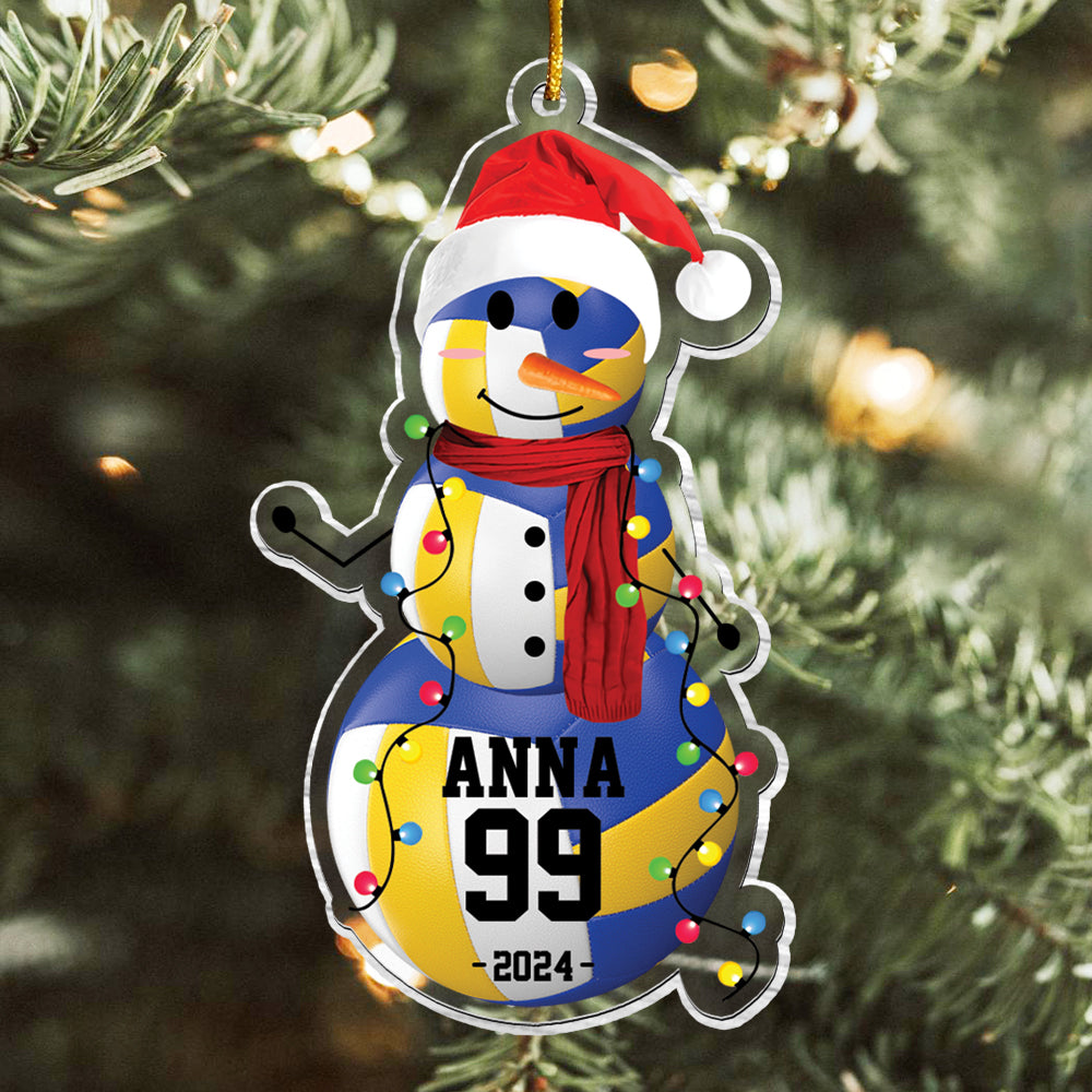 Volleyball Snowman - Gifts For Players, Team, Boys - Personalized Acrylic Ornament Tu20