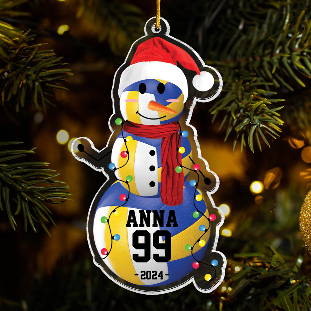 Volleyball Snowman - Gifts For Players, Team, Boys - Personalized Acrylic Ornament Tu20