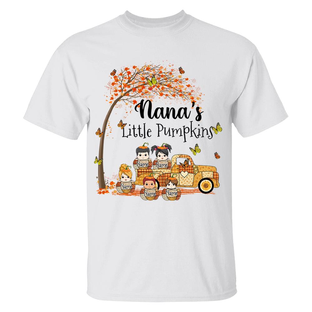 Autumn Grandma's Little Pumpkin Shirt - Personalized Shirt Family Vr2 NA04 Nh00