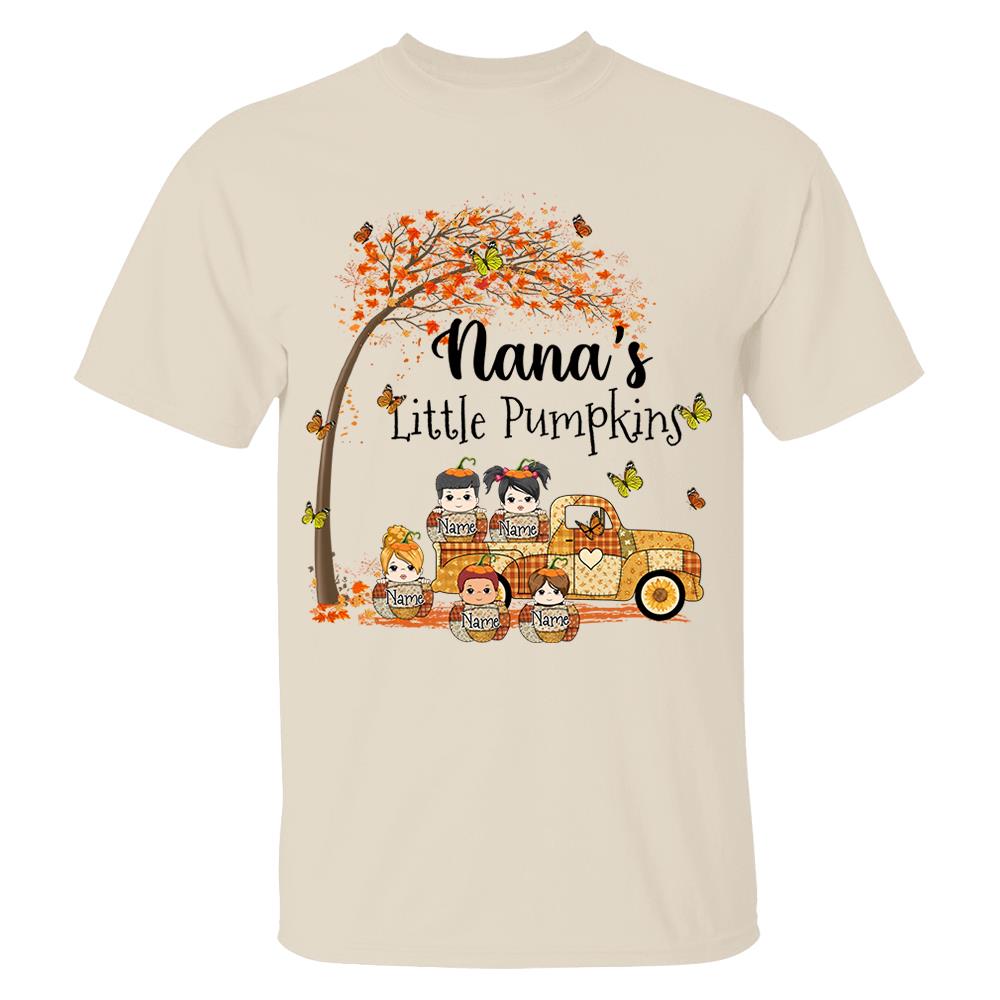 Autumn Grandma's Little Pumpkin Shirt - Personalized Shirt Family Vr2 NA04 Nh00