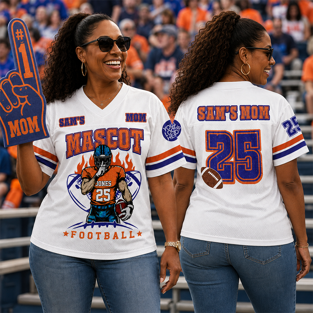 Personalized Football Mom Jersey Custom Clipart Football Player - Sport Loving Family Gifts NA04 Hv01