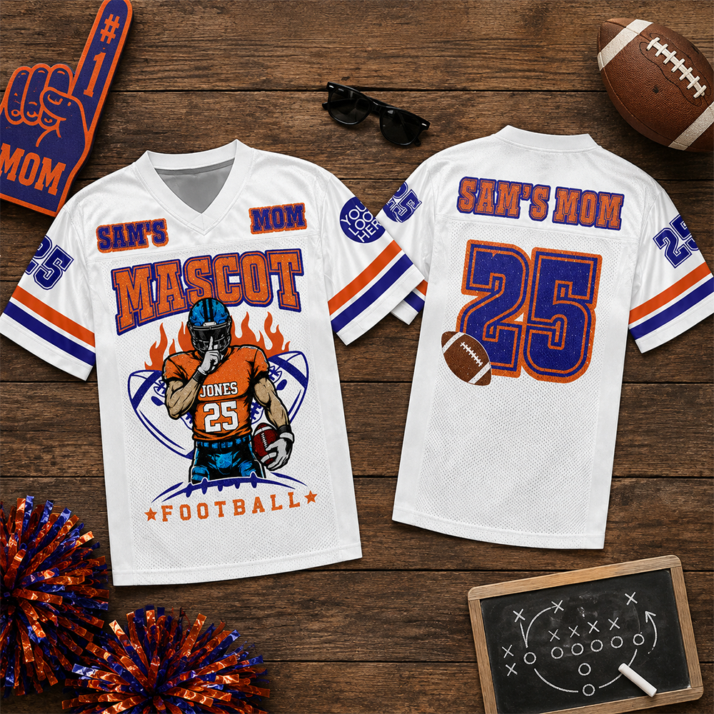 Personalized Football Mom Jersey Custom Clipart Football Player - Sport Loving Family Gifts NA04 Hv01
