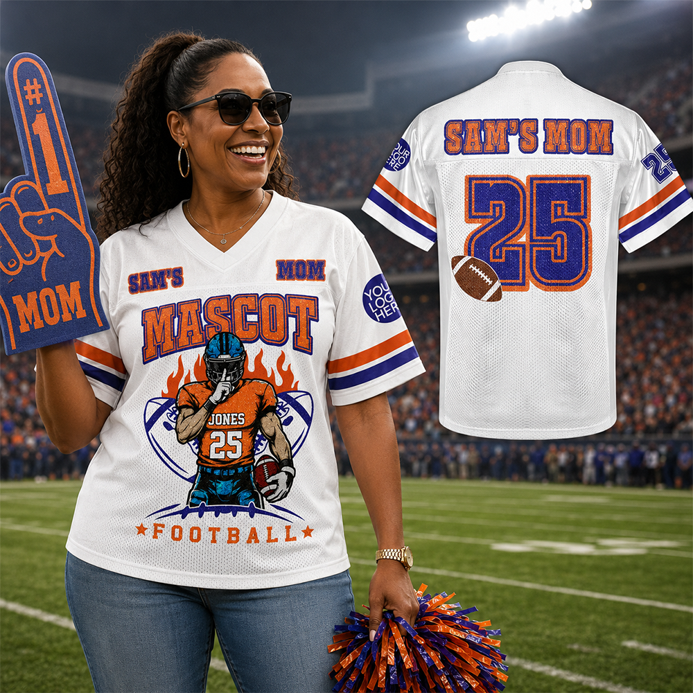 Personalized Football Mom Jersey Custom Clipart Football Player - Sport Loving Family Gifts NA04 Hv01