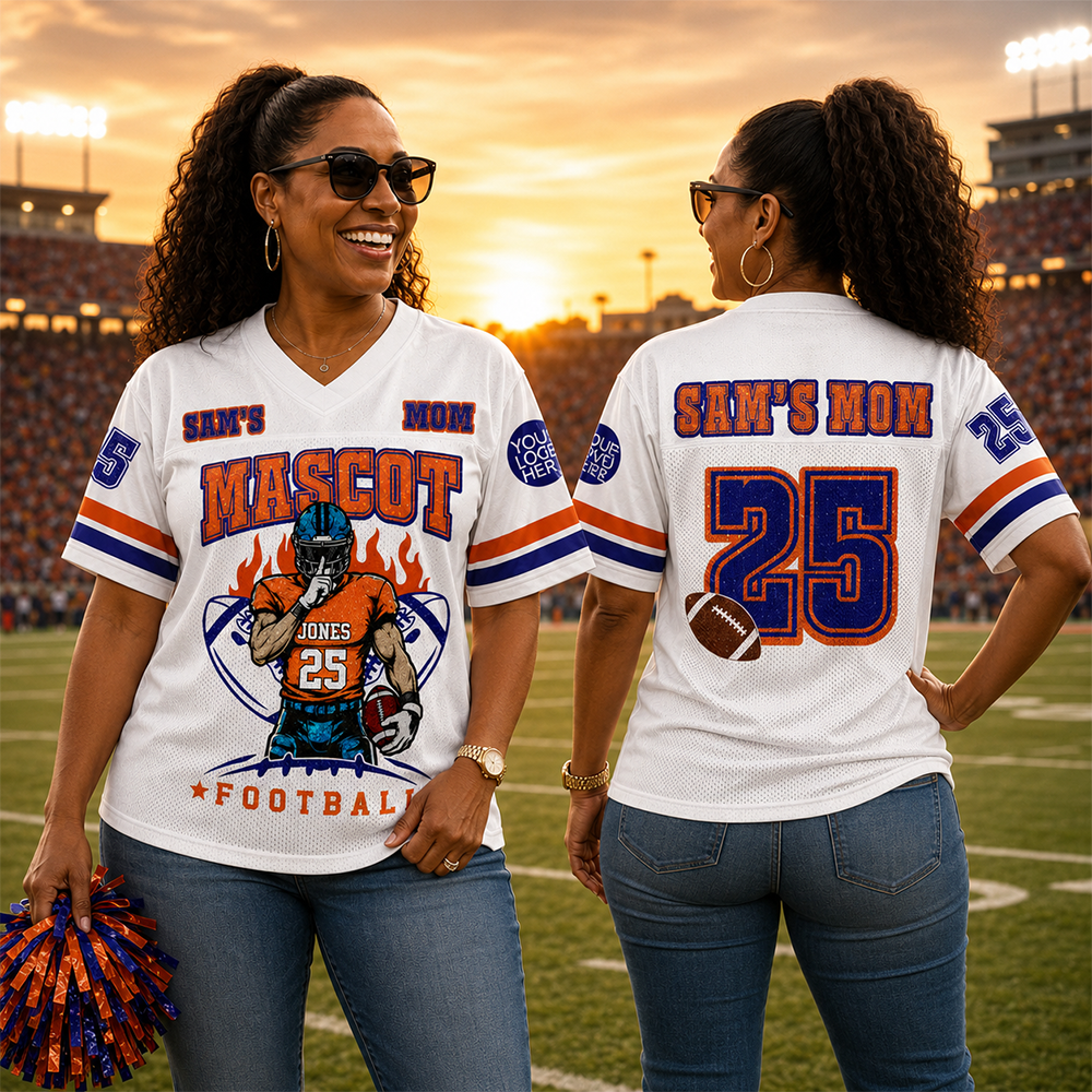 Personalized Football Mom Jersey Custom Clipart Football Player - Sport Loving Family Gifts NA04 Hv01