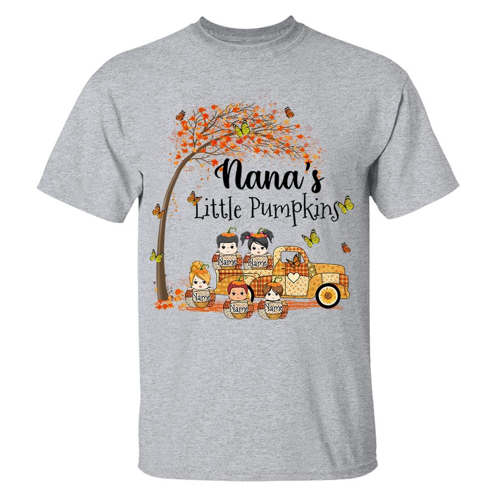 Autumn Grandma's Little Pumpkin Shirt - Personalized Shirt Family Vr2 NA04 Nh00
