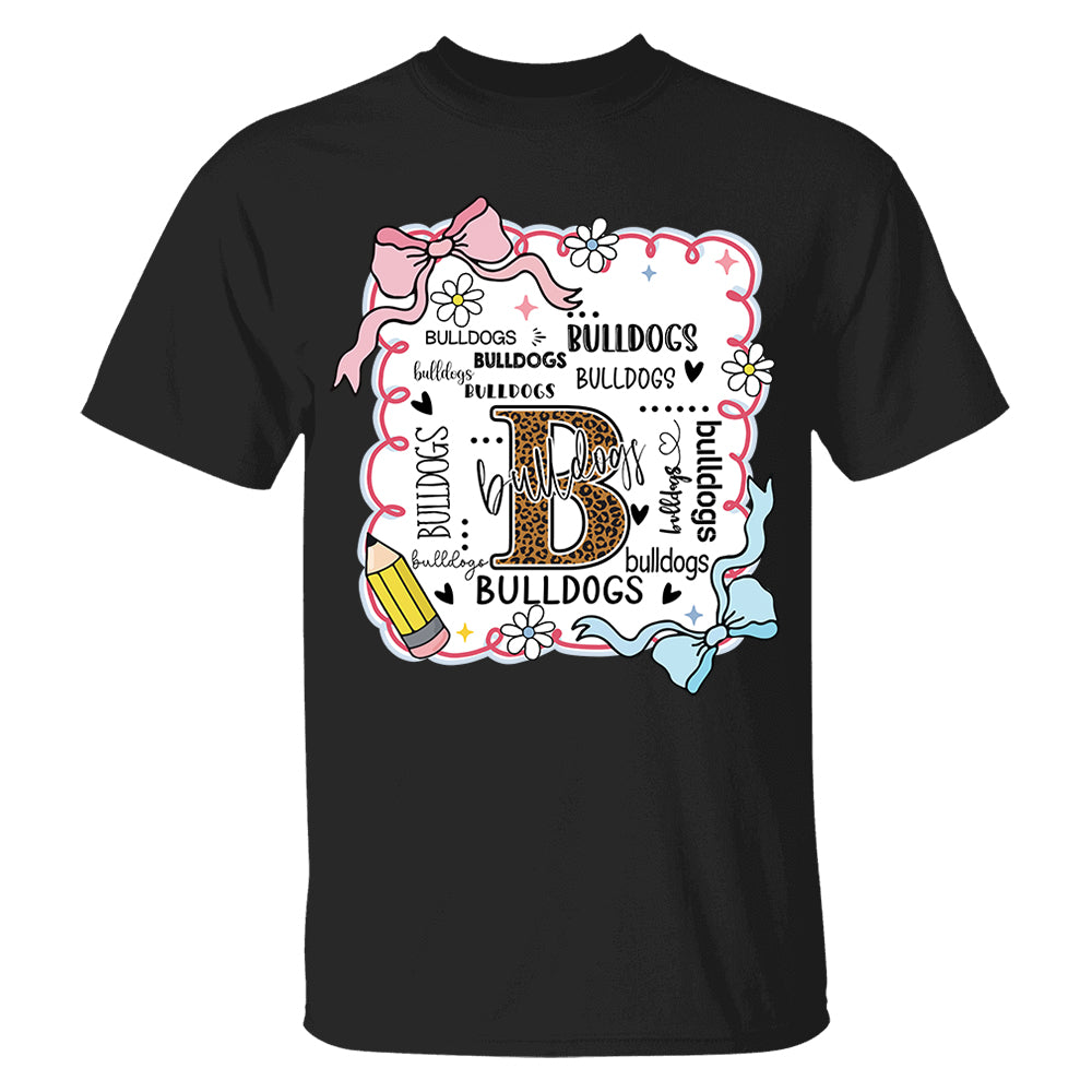 Personalized School Mascot Custom Name Teacher Shirts, Custom Preppy Teacher First Day of School Shirt Gift For Teacher Nh00