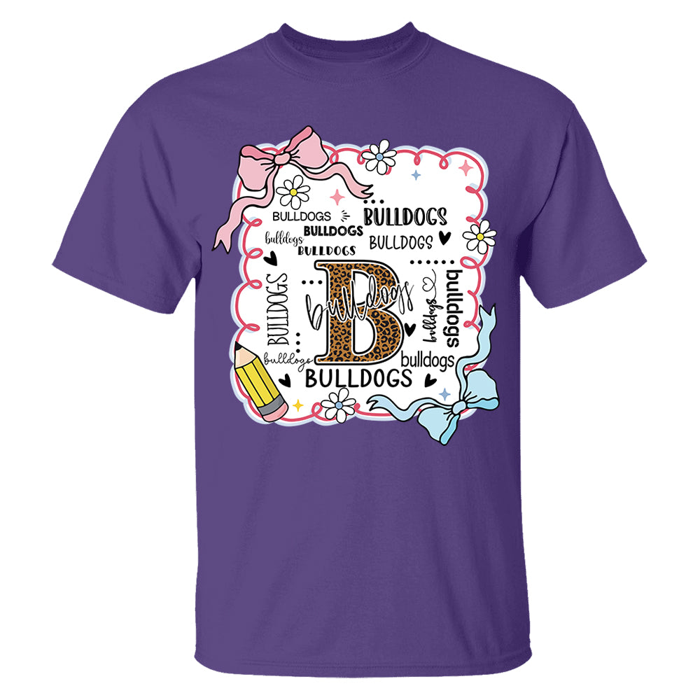 Personalized School Mascot Custom Name Teacher Shirts, Custom Preppy Teacher First Day of School Shirt Gift For Teacher Nh00