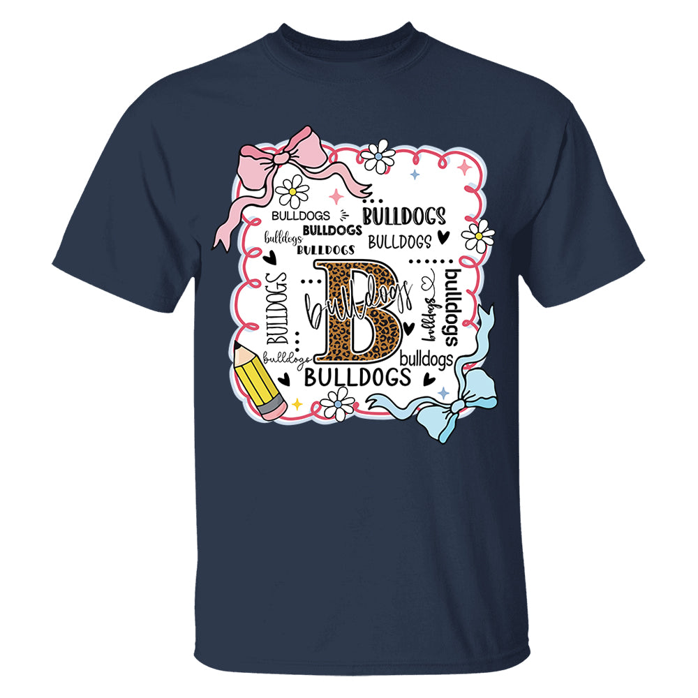 Personalized School Mascot Custom Name Teacher Shirts, Custom Preppy Teacher First Day of School Shirt Gift For Teacher Nh00