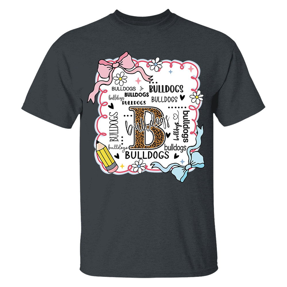 Personalized School Mascot Custom Name Teacher Shirts, Custom Preppy Teacher First Day of School Shirt Gift For Teacher Nh00