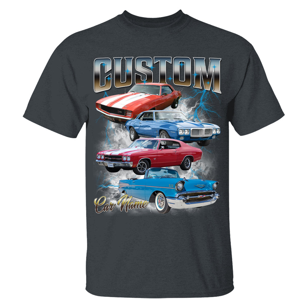 Your Car On Shirt, Highly Customizable Car Shirt, Custom Classic Car Tee, Custom Car Photo Vintage T-Shirts, Insert Your Photo Pt99