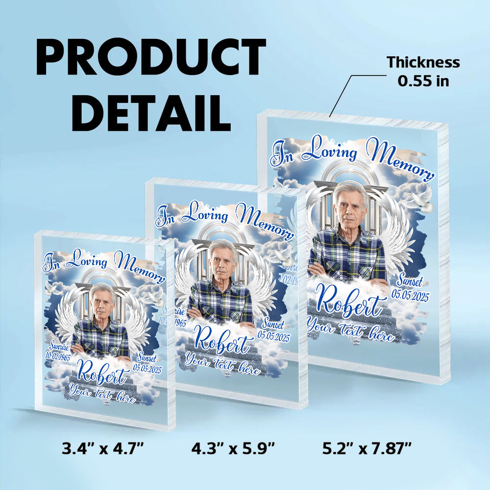 Custom Upload Photo In Loving Memory Acrylic Plaque