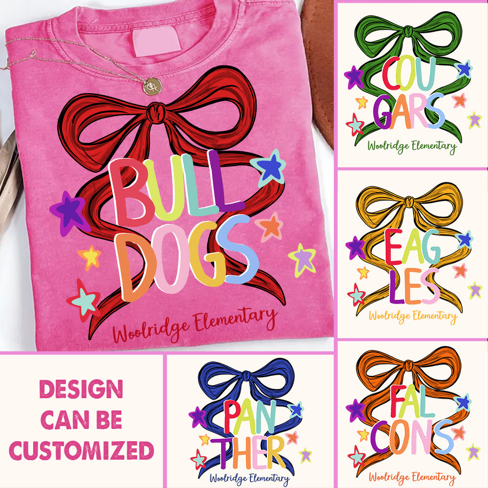 Personalized Preppy Mascot School Shirt, Custom School's Name, Coquette Mascot A2110 Li29