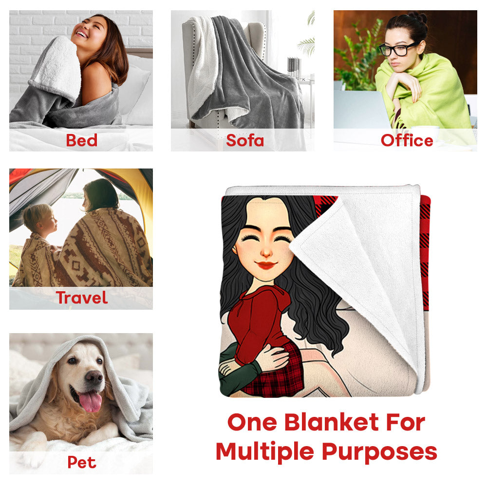 There's No One Else In The World I'd Rather Have Loving Loud AF Beside Me - Personalized Blanket For Couple Vr2 Pa00