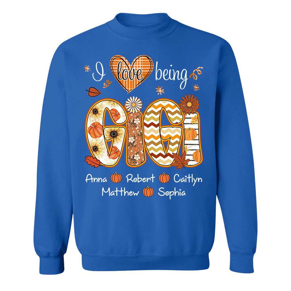 I Love Being Gigi - Personalized Shirt For Grandma - Autumn Family Gifts